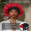 Satin Bonnet for Women Silk Bonnets for Sleeping Curly Hair Bonnet with Elastic Tie Band Reversible Double Layer Sleep Cap Hair Wrap (Black + Red) view 2