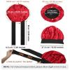 Satin Bonnet for Women Silk Bonnets for Sleeping Curly Hair Bonnet with Elastic Tie Band Reversible Double Layer Sleep Cap Hair Wrap (Black + Red) view 3