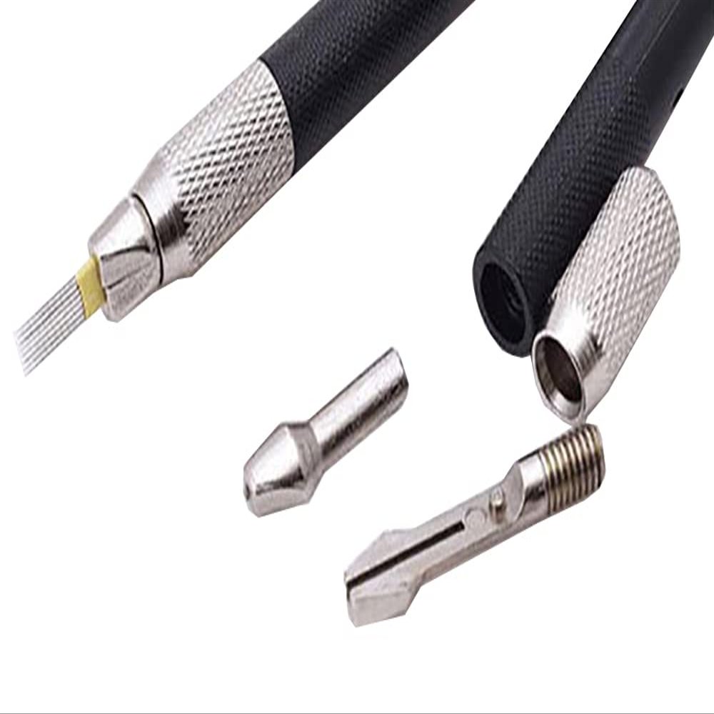 2pcs Microblading Pen One Open Black Handtool Manual Tattoo Needles Blades Permanent Makeup Eyebrow Light Tebori Tools Single Cross
