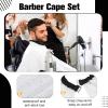 Jeyiour 6 Pieces White Barber Cape Professional Hair Cutting Salon Cape with Adjustable Snaps for Haircuts Coloring Adults Women Men Shampoo, 55 x 47 Inches view 3