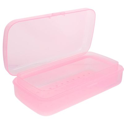 FRCOLOR Nail Tool Box Removable Tray for Easy Cleaning Compact Manicure Tool Storage Case for Tweezers and Nail Art Supplies Material Lightweight and Portable
