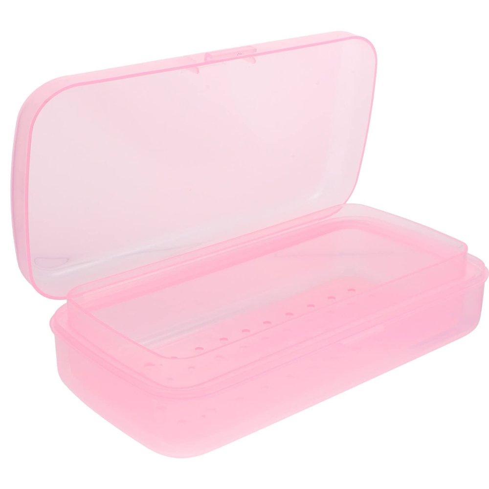 FRCOLOR Nail Tool Box Removable Tray for Easy Cleaning Compact Manicure Tool Storage Case for Tweezers and Nail Art Supplies Material Lightweight and Portable
