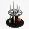 ReignSword 14 Hole Makeup Brush Drying Rack with Mat, Detachable Acrylic Makeup Brush Holder, Air Tree Tower Stand Organizer Tray (Black) view 1