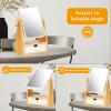 YEAKE Vanity Double Sided Magnifying Makeup Mirror with Storage, Adjustable Natural Bamboo Stand, Portable Desk/Table Mirror, Rectangular view 3