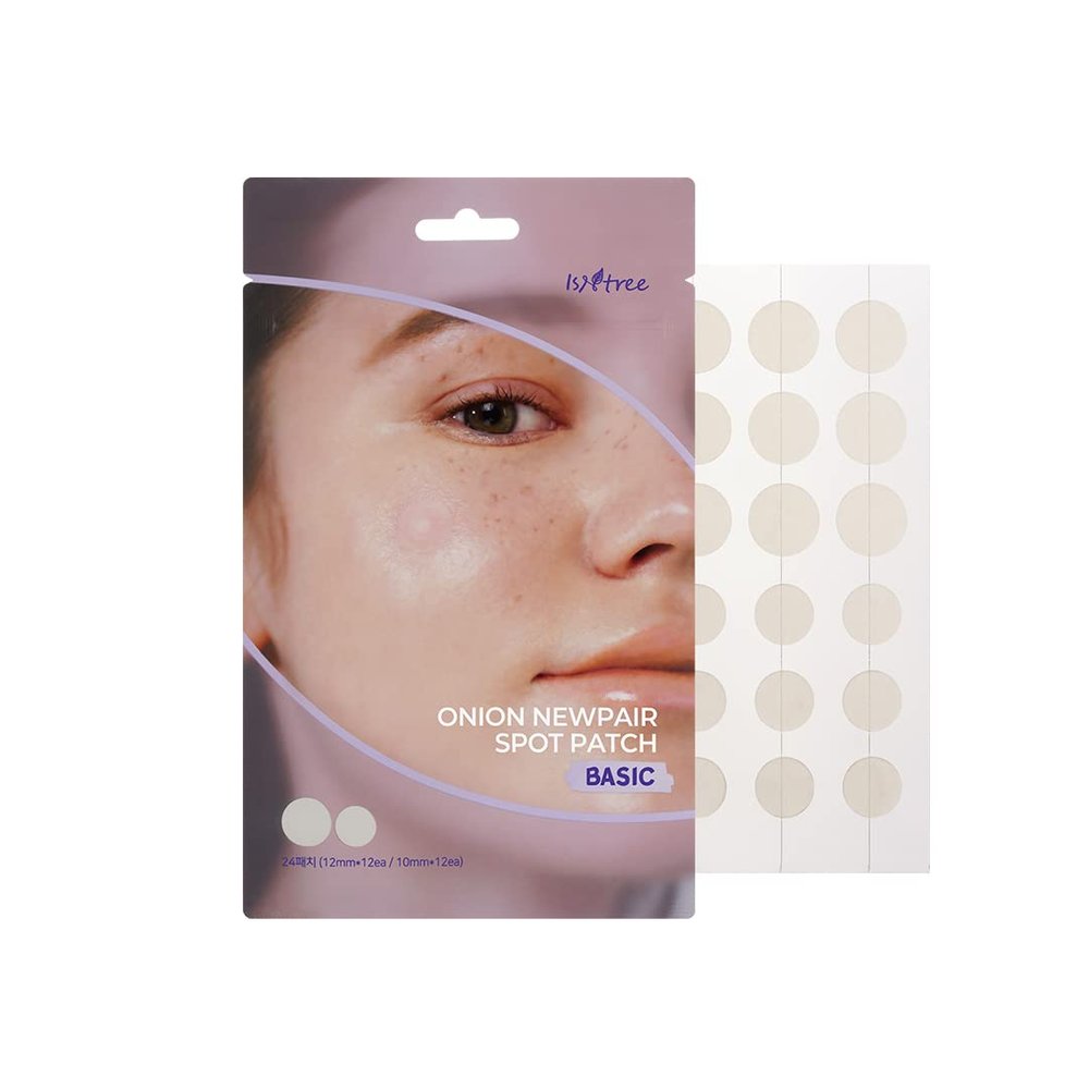 ISNTREE Onion Newpair Pimple Patch Basic (24 Patches) Patches in 2 sizes | Blemish care | Spot care | Water-resistant for daily use