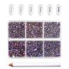 Beadsland 7200pcs Flatback Rhinestones,Purple Rhinestone Nail Gems Round Crystal Rhinestones for Crafts,Mixed 6 Sizes with Wax Pencil Kit, SS3-SS10, Purple Velvet view 1