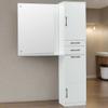 BarberPub Wall Mount Mirror with Storage Drawers and Shelf - Salon Station Hair Styling Beauty Equipment 3034 (White) view 2