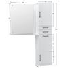BarberPub Wall Mount Mirror with Storage Drawers and Shelf - Salon Station Hair Styling Beauty Equipment 3034 (White) view 3