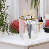 Ipetboom Makeup Brush Holder Organizer Transparent Desktop Storage Cup for Pens Brushes Opening Design for Easy Access for Office Study Bedroom Use view 3