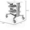 Spa Facial Trolley Beauty Salon Cart White ABS 3 Layers Tray Sliver Colour Al Frame with Wheels Elitzia ETTRO99 view 3