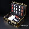 WUPYI Barber Carrying Case,Professional Portable Barber Supplies Tools Storage Case with Lock Travel Hair Cutting Kit Mobile Barber Stations for Salon Hair Stylist (Gold) view 3