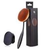 Yoseng Oval Foundation Brush - Large Soft Bristles for Liquid,Cream & Powder | Makeup Brush with Cover,Dense Kabuki Brush for Blending,Contouring | Kids & Adults (Black) view 1