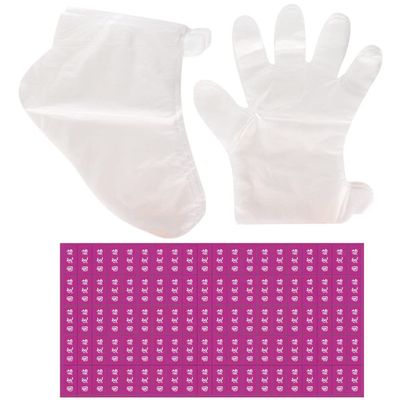 KALLORY 1set Plastic Hand and Foot Paraffin Wax Liners and Mitts for and Convenient Total Liners Thick Mitts Stickers