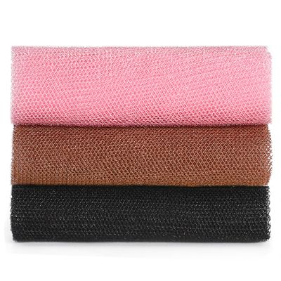 JASSINS African Exfoliating Net, African Sponge Net,Body Exfoliating Long Net Shower Body Scrubber Back Scrubber Skin SmootherBlack+Coffee+Pink