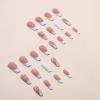 FRUJCDKI Rhinestone French Square Press on Nails Long Fake Nails French Acrylic Full Cover False Nails for Women and Girls24PCS view 2