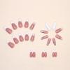 FRUJCDKI Rhinestone French Square Press on Nails Long Fake Nails French Acrylic Full Cover False Nails for Women and Girls24PCS view 3