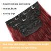 4PCS Clip in Hair Extensions 20Inch Long Wavy Hair Extensions Clip ins Synthetic Thick Hair Piece for Women (Red) view 4