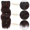 4PCS Clip in Hair Extensions 20Inch Long Wavy Hair Extensions Clip ins Synthetic Thick Hair Piece for Women (Black Mix Burgundy) view 3