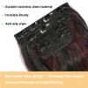 4PCS Clip in Hair Extensions 20Inch Long Wavy Hair Extensions Clip ins Synthetic Thick Hair Piece for Women (Black Mix Burgundy) view 4