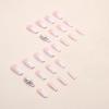 FRUJCDKI Rhinestone Gradient Square Press on Nails Long Fake Nails French Acrylic Full Cover False Nails for Women and Girls24PCS view 3