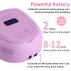 Ayshone Rechargeable LED Gel Nail Lamp,60W Cordless UV Led Nail Light Nail Dryer for Gel Nails with Lifting Handle Touch Sensor LCD Screen (Pink) view 3