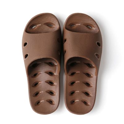 Bathroom Sandals Mens Shower Shoes Dry Quickly Deodorant Bath Slippers Non Slip Soft Bottom Drainage Hole for Indoor Home Bedroom Pool Spa Guest College Dorm Shower Sandals ( Color : Brown , Size : 43
