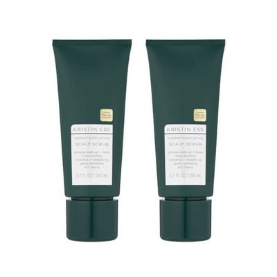 Kristin Ess Hair Instant Exfoliating Scalp Scrub for Build Up and Dandruff, Soothing Dry Scalp Treatment, Hydrating + Rebalancing, Non-Drying, Vegan, Color Safe + Keratin Safe, 6.7 fl oz (Pack of 2)