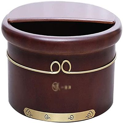 Scpantkend Foot Bath Soak Pedicure Tub with Lid, Spa Massage Solid Wood Foot Tub, Adult Children Natural Thicken Foot Basin, Household Sleep, Improve,B (Color : B)