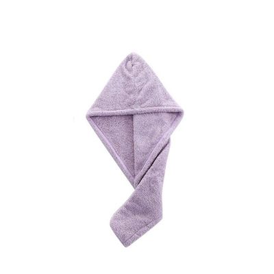 Girl's Microfiber Hair Drying Towel Turban Head Hat Shower Cap Solid Quick Hair Towel cap Absorption Turban Hair Dry Cap (Color : Purple)