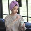 Girl's Microfiber Hair Drying Towel Turban Head Hat Shower Cap Solid Quick Hair Towel cap Absorption Turban Hair Dry Cap (Color : Purple) view 2