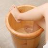Scpantkend Pedicure Foot Soak 15.7In Thermal Foot Bath Barrel, Elevated Fumigation Barrel with Lid, with Massager Solid Wood Pedicure Barrels, Over The Calf Health Foot Bucket,C (Color : A) view 3