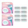DORCO eve Pack of 3 Razors for Quick & Easy Shaving (No Handle, 8 Pcs Razor Blade Refills), 3 Curved Blades for Shaving with Aloe Vera Moisture Bar, Interchangeable Cartridge for Sensitive Skin view 1
