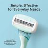 DORCO eve Pack of 3 Razors for Quick & Easy Shaving (No Handle, 8 Pcs Razor Blade Refills), 3 Curved Blades for Shaving with Aloe Vera Moisture Bar, Interchangeable Cartridge for Sensitive Skin view 2