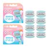DORCO eve Pack of 6 Razors for Women for Extra Close Shaving, (No Handle, 8 Pcs Razor Blade Refills), Double 3 Curved Blades with Bend-in-the-middle Razor Head, Razors for Shaving view 1