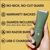 MERIDIAN The Trimmer Premium - Body Hair Trimmer & Electric Shaver for Men and Women for Pubic Hair, Chest, Legs & Bikini Line, Waterproof & Rechargeable, Sage view 4