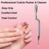 1pc Comfort Hold Easy Grip Ergonomically Angled Curved Cuticle Pusher Tool Heavy Duty 5" Double Ended Pusher & Cleaner - Premium Pakistan Stainless Steel view 4