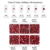 Beadsland 4300pcs Flatback Rhinestones, Red Rhinestone Nail Gems Round Crystal Rhinestones for Crafts,Mixed 6 Sizes with Picking Tweezers and Wax Pencil Kit, SS6-SS20, Siam view 3