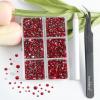 Beadsland 4300pcs Flatback Rhinestones, Red Rhinestone Nail Gems Round Crystal Rhinestones for Crafts,Mixed 6 Sizes with Picking Tweezers and Wax Pencil Kit, SS6-SS20, Siam view 4