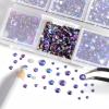 Beadsland 4300pcs Flatback Rhinestones,Purple Rhinestone Nail Gems Round Crystal Rhinestones for Crafts,Mixed 6 Sizes with Picking Tweezers and Wax Pencil Kit, SS6-SS20,Purple Velvet view 2