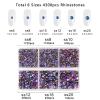 Beadsland 4300pcs Flatback Rhinestones,Purple Rhinestone Nail Gems Round Crystal Rhinestones for Crafts,Mixed 6 Sizes with Picking Tweezers and Wax Pencil Kit, SS6-SS20,Purple Velvet view 3