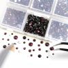Beadsland 4300pcs Flatback Rhinestones,Burgundy Rhinestone Nail Gems Round Crystal Rhinestones for Crafts,Mixed 6 Sizes with Picking Tweezers and Wax Pencil Kit, SS6-SS20,Amethyst view 2