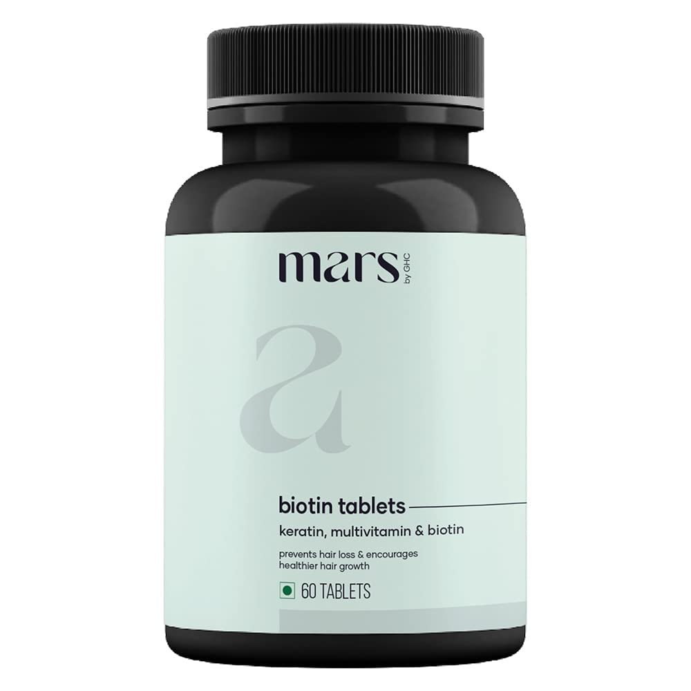 Kavir Beard Biotin- 100% Vegan, 60 Tablets (Pack of 1) | Promotes Stronger & Thicker Beard Growth, Powered with Vitamin A, Vitamin E, Vitamin B7, Keratin & Amino Acids