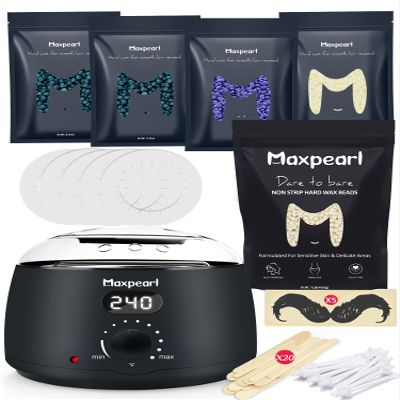 Maxpearl Digital Waxing Kit Pack - Digital Waxing Kit + 1.88LB/853g Wax Beads for Full Body Hair Removal