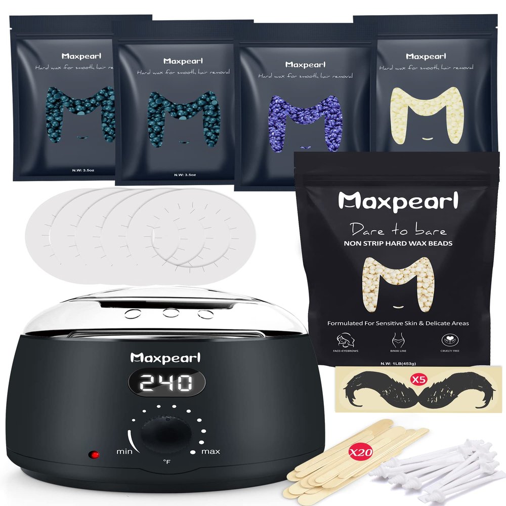 Maxpearl Digital Waxing Kit Pack - Digital Waxing Kit + 1.88LB/853g Wax Beads for Full Body Hair Removal