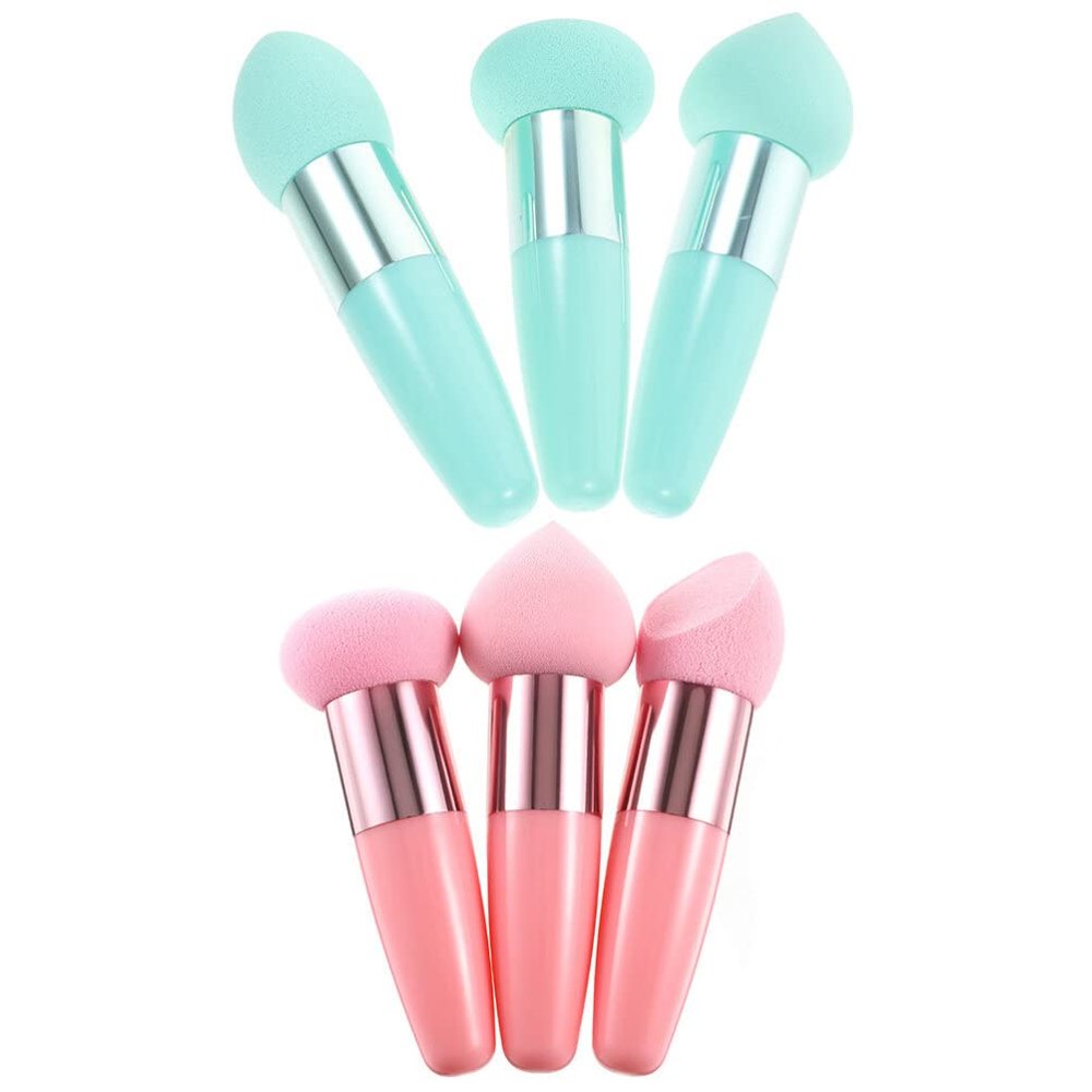 Beaupretty 6pcs Makeup Sponge with Handle Sponge Brush Concealer Foundation Sponge Cosmetics Tools
