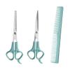 3 Pcs Hair Cutting Scissors Shears Kit, Stainless Steel Hair Cutting Scissors Thinning Shears Hair Cutting Teeth Scissors Professional Hairdressing Scissors Set for Adults Kids - Blue view 1
