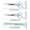 3 Pcs Hair Cutting Scissors Shears Kit, Stainless Steel Hair Cutting Scissors Thinning Shears Hair Cutting Teeth Scissors Professional Hairdressing Scissors Set for Adults Kids - Blue view 2