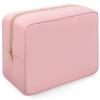 XSUIOY Makeup Bag Travel Bag Pouch for Purse, Cute Preppy Makeup Bag Cosmetic Zipper Pouch Purse Organizer Bag for Women, Waterproof Nylon Coin Pouch Sanitary Napkin Storage Bag for Work(Pink-Large) view 1