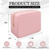 XSUIOY Makeup Bag Travel Bag Pouch for Purse, Cute Preppy Makeup Bag Cosmetic Zipper Pouch Purse Organizer Bag for Women, Waterproof Nylon Coin Pouch Sanitary Napkin Storage Bag for Work(Pink-Large) view 2