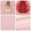 XSUIOY Makeup Bag Travel Bag Pouch for Purse, Cute Preppy Makeup Bag Cosmetic Zipper Pouch Purse Organizer Bag for Women, Waterproof Nylon Coin Pouch Sanitary Napkin Storage Bag for Work(Pink-Large) view 3
